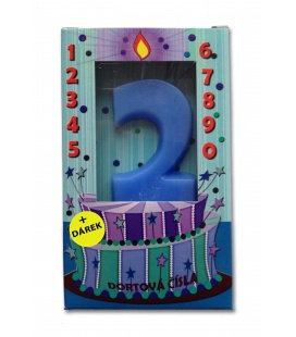 Svíčka - dortová čísla - 2 - modrá